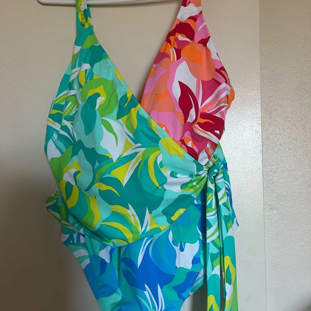 Bathing suit - plus size- new 16W- bleu rod Beattie